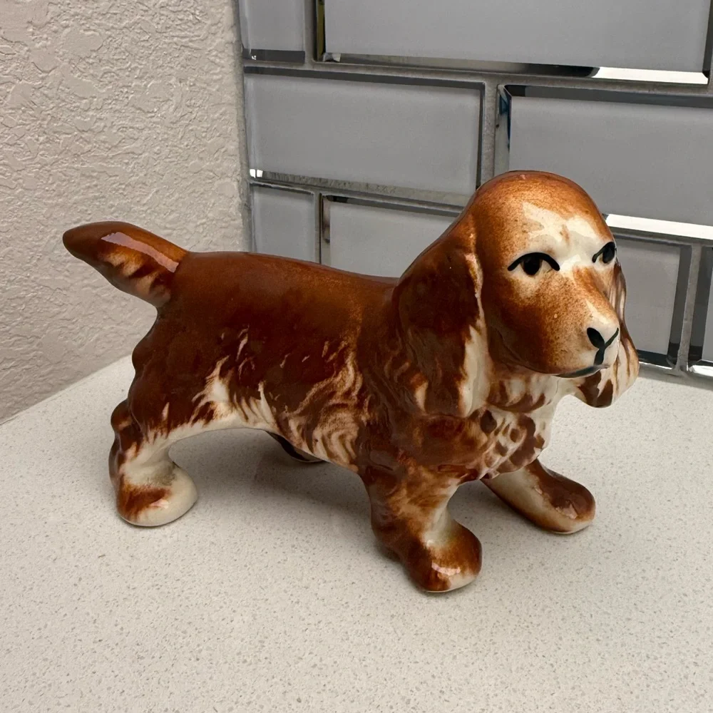 Vintage Dog Figurine Cocker Spaniel Mid-Century Ceramic
